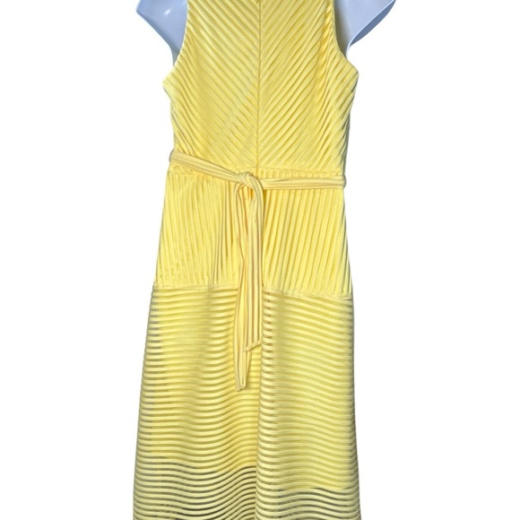 ANTONIO MELANI Yellow Pleated Halter Midi Dress - Picture 1 of 4